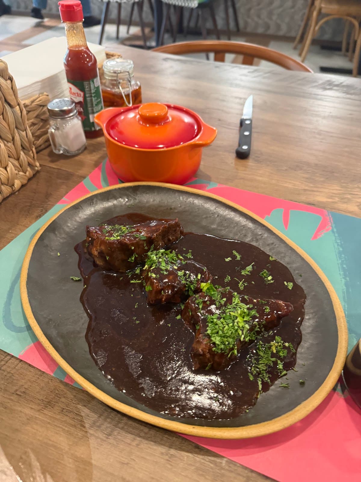 Braised meat dish served at RememBR Weston