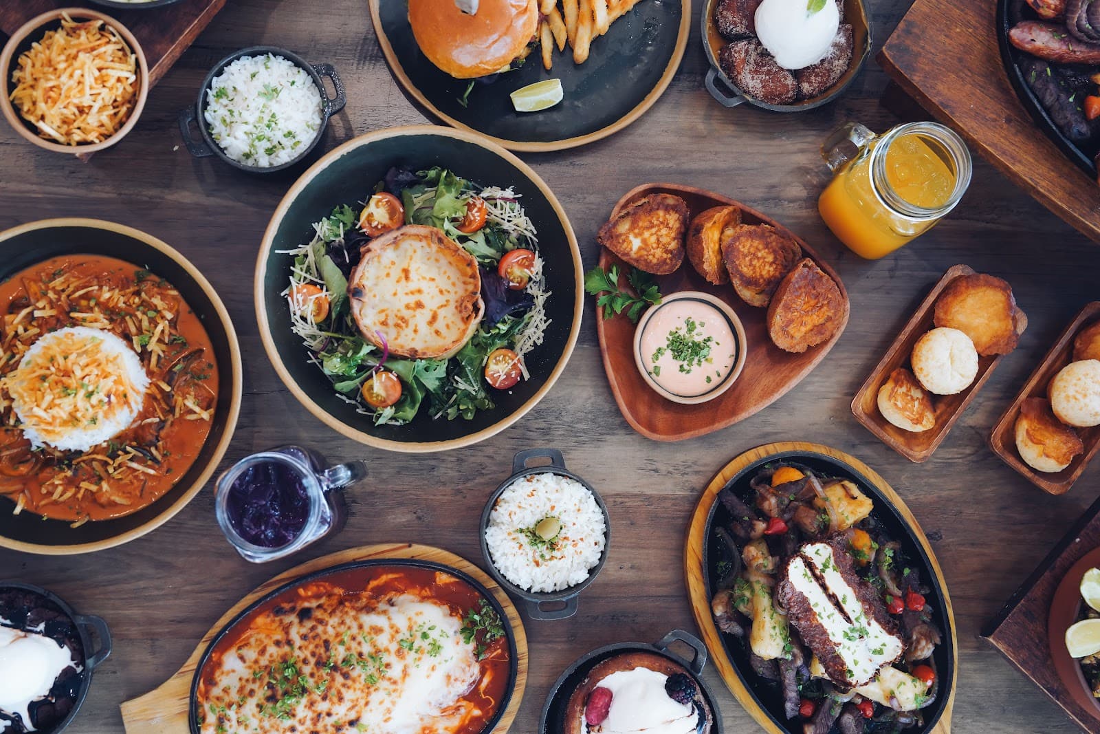 Table of Brazilian dishes at RememBR Weston